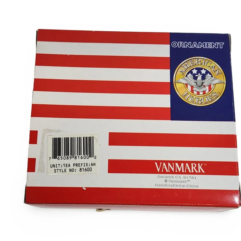 Vtg Van Mark Marine Soldier Christmas Ornament American Heroes Marines w Box